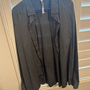 Lululemon Men’s Button Down Shirt Charcoal Stripe XL Runs Small